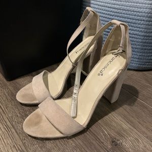 Nude Ankle Strap Heel - Size 7